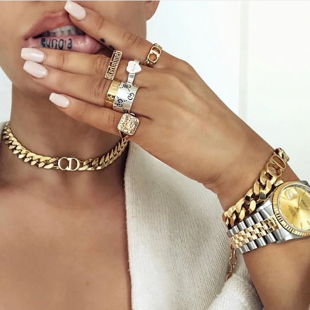 NWT designer inspired choker necklace sterling silver non fading weekend price - Picture 7 of 9